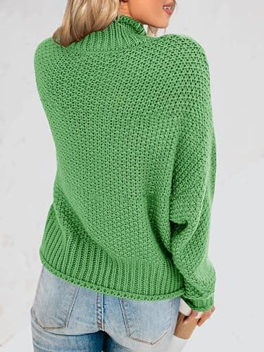 Saodimallsu Womens Turtleneck Oversized Sweaters Batwing Long Sleeve Pullover Loose Chunky Knit Jumper thumbnail 6