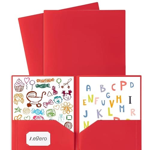 Aegero Plastic Folders with Pockets (7 Pack, Officewhite), Durable Heavy Duty File Folders with Business Card Slot, 2-Pocket Folder for Schoolwork & Office,Letter Size thumbnail 5