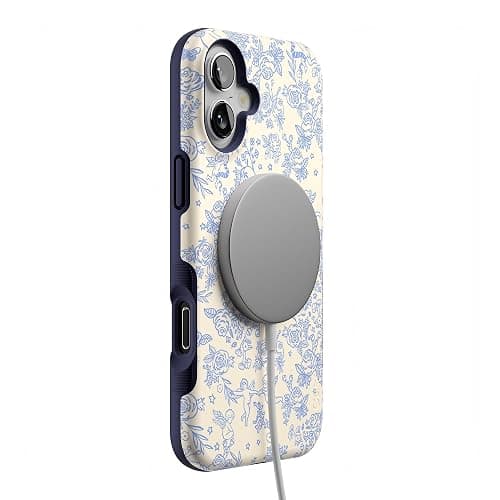 Casely iPhone 16 Case | Cupid's Canvas | Periwinkle Floral | Bold Protective Design | Compatible with MagSafe thumbnail 6