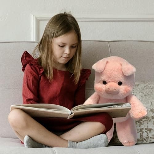 Hperu Maiale Peluche 17, 7 Pollici Che Corre Simpatico Maiale Peluche Morbido e Sicuro Cuscino per Bambini Giocattoli per Ragazzi e Ragazze thumbnail 5