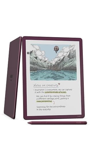 Amazon Kindle Scribe Colorsoft 64GB (newest model) — 11” paper-like color display with front light — Thin, light, powerful — Write in notebooks, documents, and books. Includes Premium Pen - Fig - Image 1
