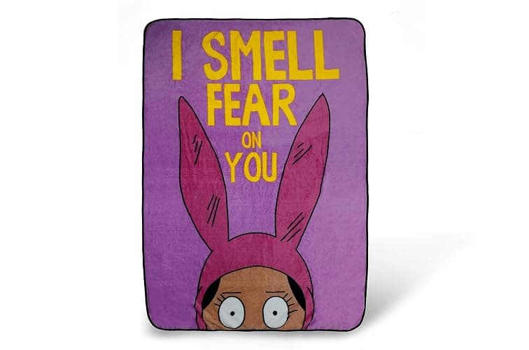 Bob's Burgers Louise Throw Blanket | I Smell Fear On You Quote | Collector's Large Pink Blanket | 64 x 44 Inches - Image 1