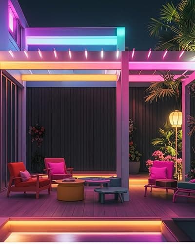 Aclorol RGB+IC LED Neon Strip Lights 2M USB Addressable Rope Strip 5V Dimmable LED Neon Flex Music Sync with App Control Waterproof for Bedroom Indoor Outdoor Gaming Room Bar Party Decoration thumbnail 7