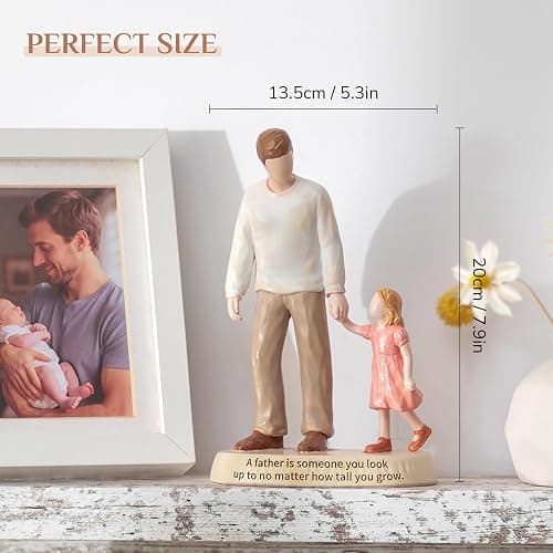 Storieme Dad Birthday Gift from Daughter: Hand-Painted Dad Daughter Figurine Decoration Gifts for Fathers Day Christmas - Father of The Bride Gifts for Wedding thumbnail 3