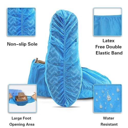 Shoe Covers Disposable 200 Pack (100 Pairs) | Non-Slip, Durable, Indoor | Protect Your Home, Floors and Shoes thumbnail 2