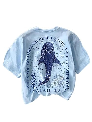 SOLY HUX Women's Tropical Graphic Tees Hawaiian Beach T Shirts | Summer Tshirt Tops for Teens, Short Sleeve, Crewneck, Vacation Clothes - Image 1