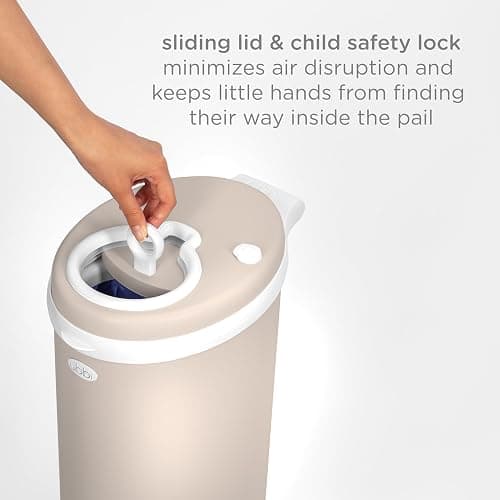 Ubbi Stainless Steel Diaper Pail, Odor Locking, No Special Bag Required, Award-Winning, Registry Must-Have, Taupe thumbnail 6