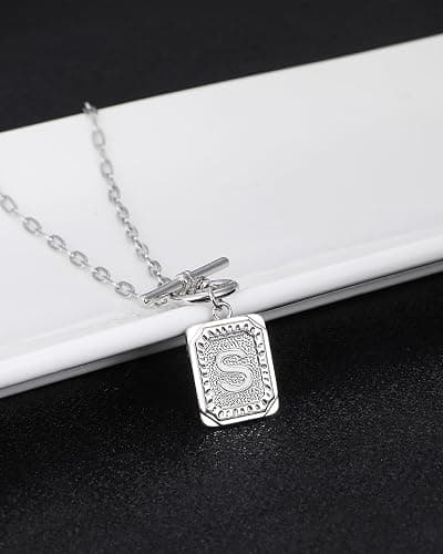 MJartoria Layered Initial Necklaces for Women Trendy, 14K Gold Plated Brass Simple Star Choker Square Letter Pendant Necklace, Paperclip Chain Necklaces Jewelry Gifts thumbnail 8