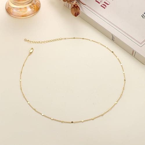 JeweBella Kette Gold Damen Wasserfest Halskette Damen Gold Kette/Herz/Kugel/Rund/Perlenkette 18K Goldkette Silberkette Dünn Choker Kette Damen Silber/Gold Schmuck Geschenke thumbnail 7