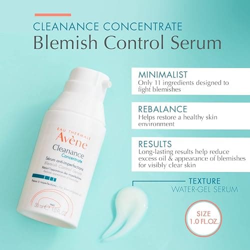 Avène Cleanance Concentrate Blemish Control Serum, clarifying water-gel, fragrance and silicone free, For acne-prone skin, airless pump, 1 fl. oz. thumbnail 4