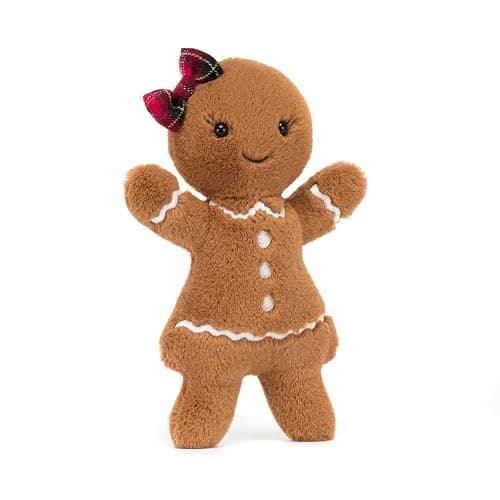 Jellycat Jolly Gingerbread Ruby Stuffed Toy, Original 7 inches - Christmas Plush Décor - Image 1