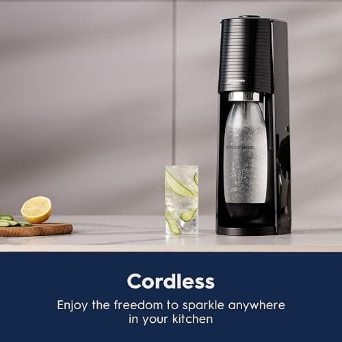SodaStream - Terra Sparkling Water Maker | VALUE BUNDLE | CQC CO2 system | Includes 2x CO2 Cylinders, 3x 32 Fl Oz Dishwasher Safe Bottles, 2x Bubly Flavor Drops | Combine with Pepsi Flavors | Black thumbnail 9