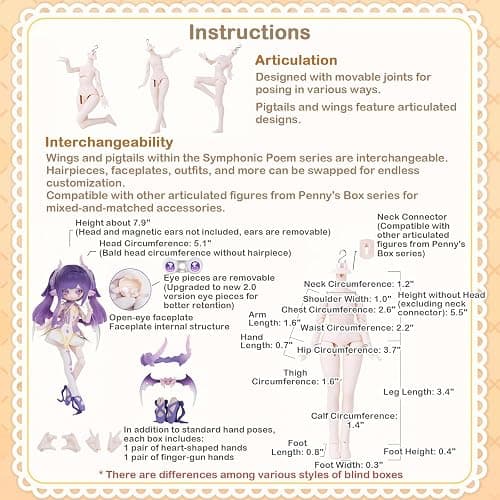 BEEMAI Luluya Symphonic Poem Series Single Box (Contains 1 Figure), 1/8 BJD Blind Box Cute Figures Collectibles Birthday Gift thumbnail 9