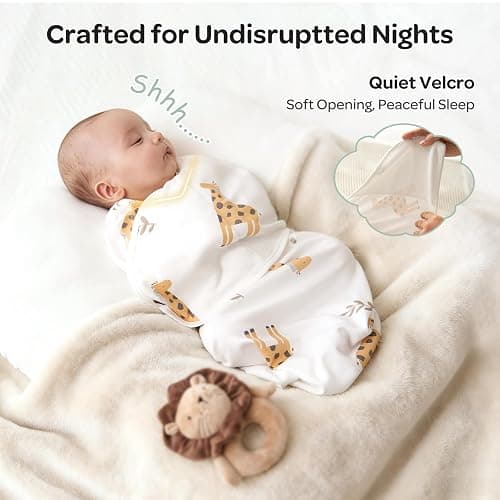 Momcozy Baby Swaddle, Quiet Fastener Swaddle Suitable for Infant 0-3 Months, New-Parent-Friendly Sleep Sack, Reduce Startle Reflex, Newborn Boys Girls Registry Essentials, 2-Pack, Bravery thumbnail 3