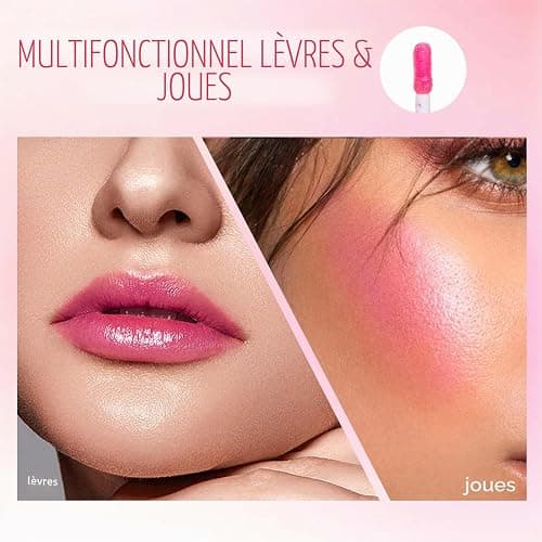 Sérum à lèvres rose, à changement de couleur, à l'huile à lèvres à changement de couleur, Pink Essence Lip Gloss, sérum à lèvres pour soin des lèvres, réparateur, réduit les lignes fines, hydratant thumbnail 6