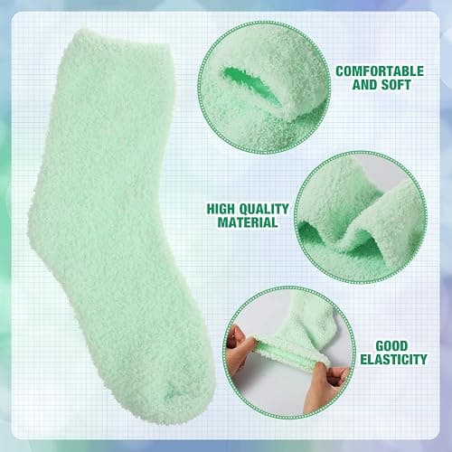 JaGely 20 Pairs Fuzzy Socks Bulk for Women Valentine's Day Gifts Fluffy Cozy Slipper Socks Warm Soft Winter Sleeping Gift for Men Home, Multicolored, Yoga thumbnail 4