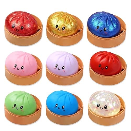 Glitter Dumpling, Glitter Dumpling Squishy with Box,Dumplings Stress Balls Fidget Sensory Balls,Dumplings Sensory Squeeze Toy for Stress Relief thumbnail 4