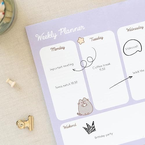 Grupo Erik Pusheen To Do List Notepad A4 54 Sheets, Pusheen Gifts | Pusheen stuff, 90 gsm paper, daily weekly planner, ADHD planner pad, improve productivity, task planner thumbnail 4