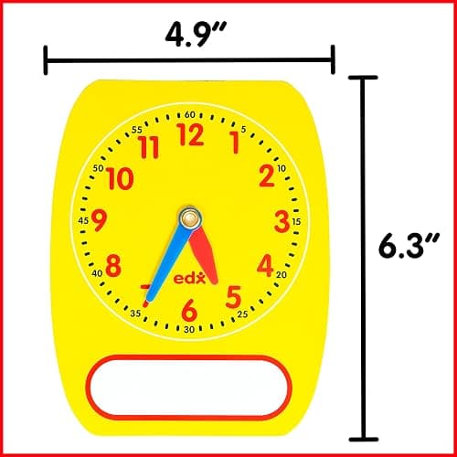 edxeducation Write-On Wipe-Off Clock Dials, Set of 5 | Analog Clock With Movable Hands, Learn to Tell Time, Teaching Resource for Classrooms thumbnail 8