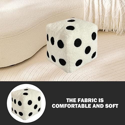 KUYYFDS Pillow Cube Dice Pillow Unique Throw Pillows 8x8 Inch Plush Pillows Cube Pillowcase for Sofa Bed Graphic Decorative Cushion for Modern Home Decor White thumbnail 5