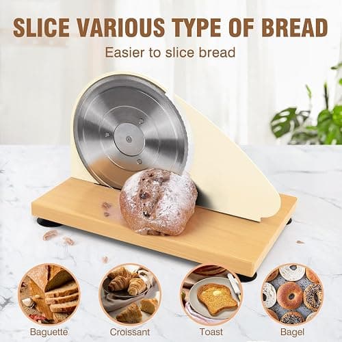 vanerepok Manual Bread Slicer for Homemade Sourdough Bread Versatile Hand Crank Bread Slicer for Sourdough Crusty Bread Etc Stainless Steel Slicers Adjustable Width for Homemade & Commercial Use thumbnail 4