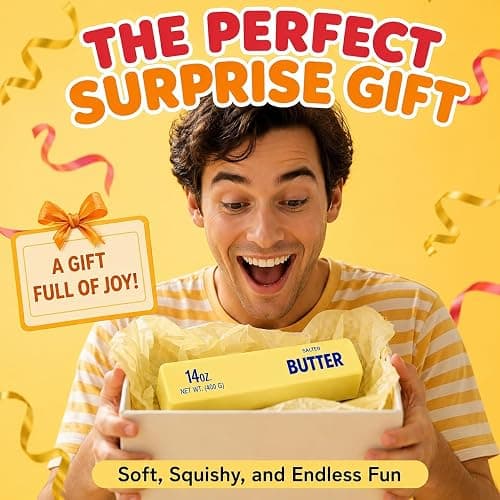 Butter Squishy Giant, Jumbo Cheese Squishy Fidget Toys for Adults | 14OZ Jumbo Squishies Slow Rising, Big Cheese Squishy Squeeze Sensory Toys for ADHD Anxiety Stress Relief thumbnail 7