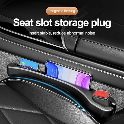 SSNNUU 2PCS Car Seat Gap Filler Organizer with Phone Holder,[Upgrade Version] Car Seat Gap Organizer for Prevent Falling,Essential Car Accessories Car Side Seat Gap Filler (Black) thumbnail 3