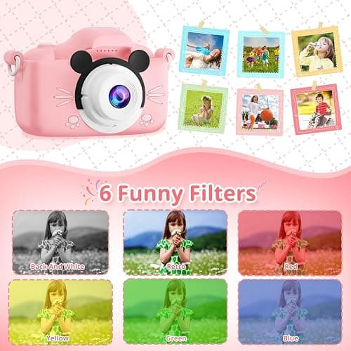 Kids Camera, 1080P HD 2.0 Inch Screen Kids Digital Camera with 32GB Card and Reader, for Age 3-13 Years Old Boys and Girls Birthday Christmas Toy thumbnail 4