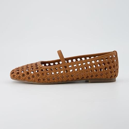 CUSHIONAIRE Weavy Squared Toe Woven Ballet Flats Shoes for Women with Memory Foam | Comfortable Mary Jane Flats for Women with Breathable Mesh Design | Wide Widths Available thumbnail 7