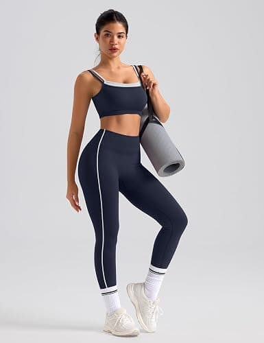 TDIFFUN Workout Sets for Women 2 Piece Seamless Scrunch Butt Lifting Leggings Padded Sports Bra Matching Set Gym Yoga Outfits thumbnail 2