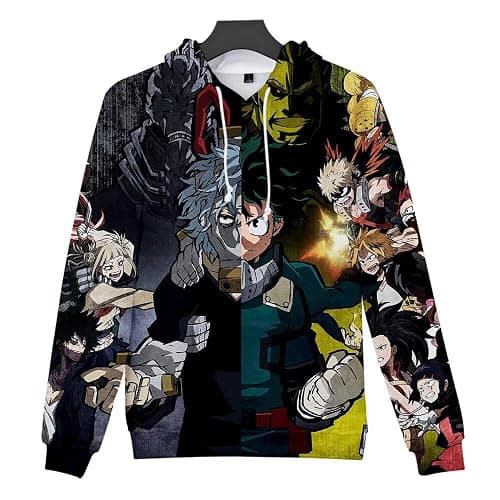 CHLOBLOM Boku No Hero Fleece Hoodie Novelty Hooded Pullover Sweatshirt for Adult thumbnail 3