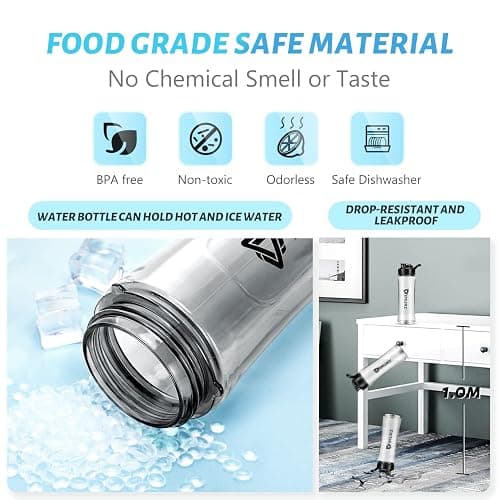 Blender Cup Smoothie Bottle, Tritan Spare Cup Replacement with Leak-Proof Lid 600ML thumbnail 5