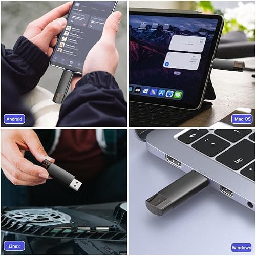 JOIOT 64GB USB C Flash Drive Dual USB 3.0 Flash Drive Type C + USB A Portable Type-C Flash Drive 2-in-1 USB-C Thumb Drive for Smartphone Tablet Computer Mac iPhone Black (5 Pack) thumbnail 7