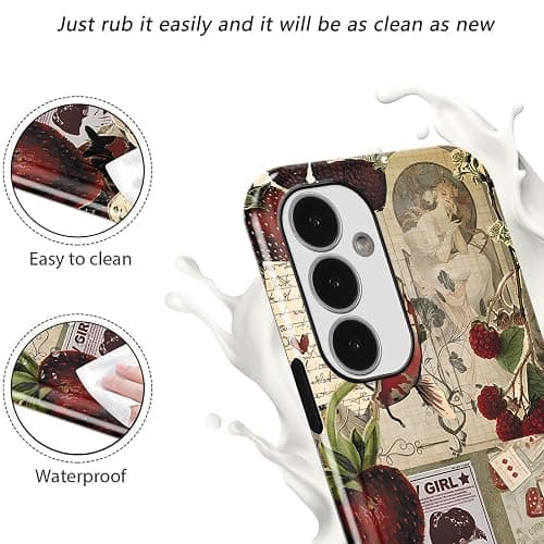 Cinysnt Cottagecore Pastoral Style Collage Phone Case for Samsung Galaxy A16 5G Case Strawberry Rabbit Scratch Resistant Hybrid 2-Layer Hard Shell Phone Cover Funda for Samsung A16 6.7 Inch thumbnail 4