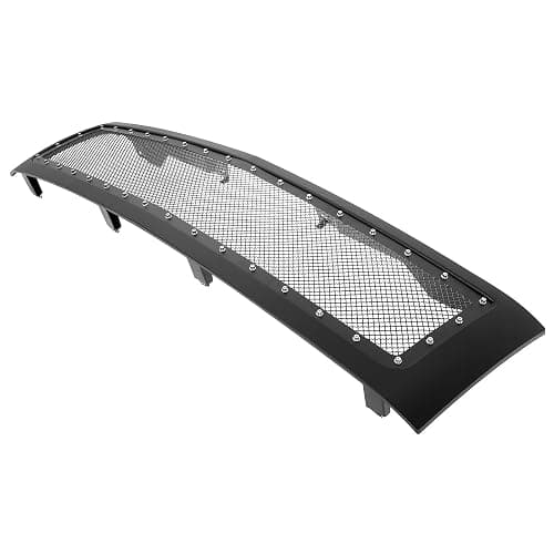 APS Premium Stainless Steel Black Rivet Stud Mesh Front Grille Grill with Shell Compatible with Chevy Silverado 1500 2007-2013 08 09 10 11 12 Main Upper N19-P6675LC - Image 1