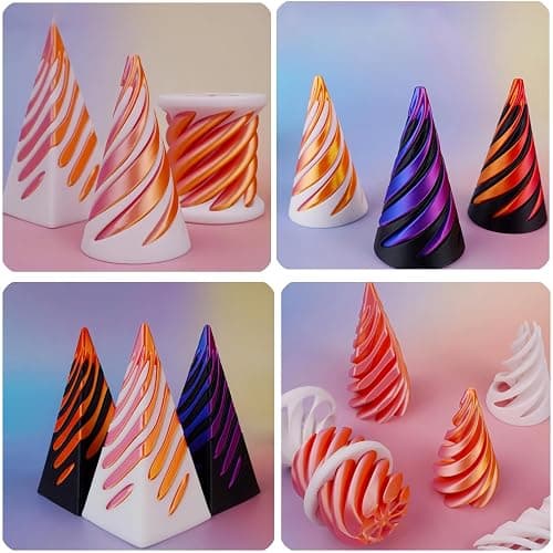 3 Packs Impossible Cone,Spiral Cone Fidget Toy Impossible Pyramid Passthrough Toy,3D Printed Spiral Cone Fidget Toy,Mini Vortex Thread Illusion Desktop Deco Souvenir Gift for Anxiety Relaxing thumbnail 7