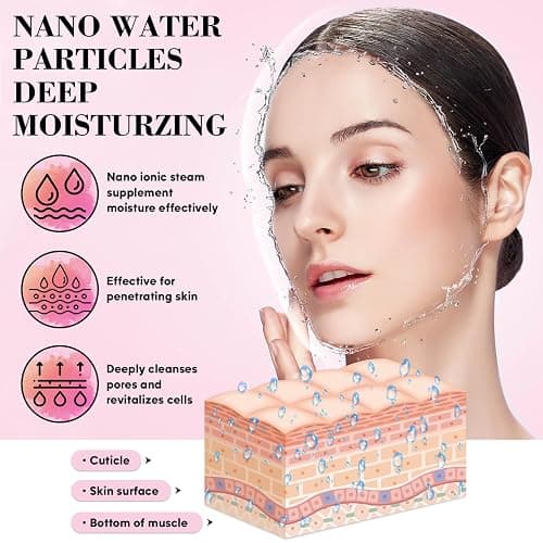 Pjordo Facial Steamer Spa Kit, Skin Scrubber, Nano Ionic Face Steamer for Deep Cleaning Unclogs Pores, Warm Mist Humidifier Steamer for Face Home Sauna SPA thumbnail 2