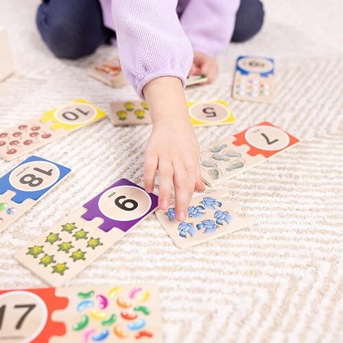 Melissa & Doug Self-Correcting Wooden Number Puzzles with Storage Box (40 pcs) thumbnail 7