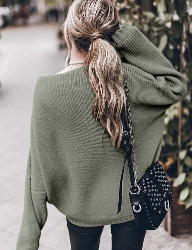 Womens Oversized Sweaters Loose Solid Casual Long Sleeve Mock Neck Knitted Jumper Tops thumbnail 5