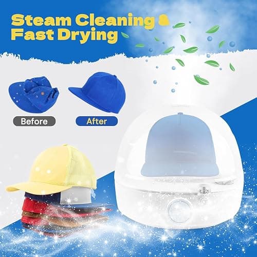 Hat Cleaner, Automatic Hat Steam Cleaner, Hat Shaper, All in One Hat Care Machine, Steam Cleaning & Ironing and Fast Drying for Baseball Caps, Bucket Hats, Felt Hats thumbnail 3