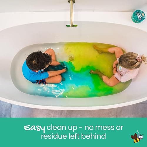 Honeysticks Bath Color Tablets for Kids - Non Toxic Bathtub Drops Made with Natural Ingredients and Food Grade Colors - Fragrance Free - Fizzy, Brightly Colored Bathtime Fun, Great Gift - 36 Drops thumbnail 6
