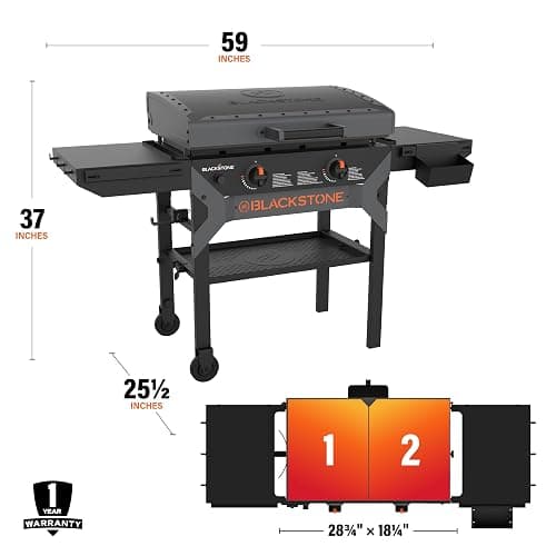 Blackstone 2311 Iron Forged 28” Omnivore Griddle with X-Braced Hood, Powder Coated Steel, Black thumbnail 3