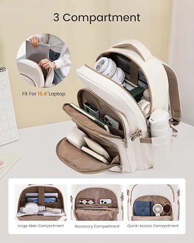 LOVEVOOK Laptop Backpack for Women, 15.6-Inch Work Backpack, Back to School Bookbag for College Student Teen Girls, Casual Personal Item Travel Bag Business Computer Daypack for Teacher Nurse, Gift thumbnail 2
