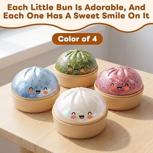 Glitter Dumpling Squishy,Dumpling Squishies,Glitter Dumpling Mystery Box,Colorful Dumpling Stress Balls Fidget,Jumbo Squishy Toy with Steamer Box,Soft Squeeze Decompression Dough (Glitter Green) thumbnail 4