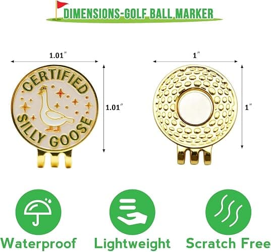 WUSUTE Funny Certified Goose Golf Ball Marker, Unique Magnetic Hat Clip for Golfers, Cool Golf Accessories for Men Women Golf Lovers thumbnail 6
