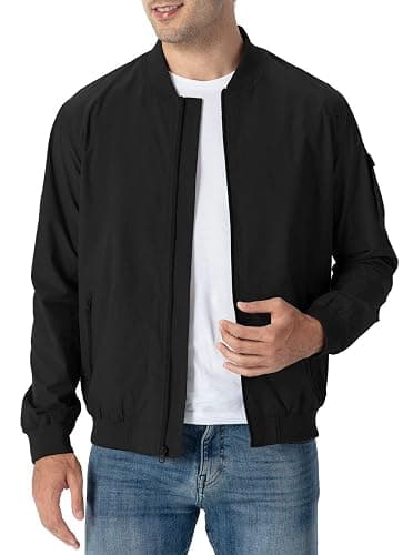 Rdruko Men's Lightweight Bomber Jacket Causal Fashion Stylish Windbreaker Light Jacket thumbnail 4