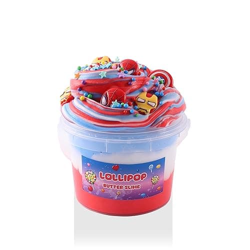 Big Bucket Premade Tri-Colored Red White and Blue Butter Slime, Non Sticky, Super Soft Sludge Toy, Birthday Gifts and Party Favors for Girls & Boys - Red White Blue