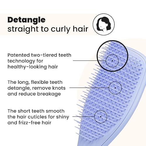 Tangle Teezer Ultimate Detangler Brush for Wet & Dry Hair, Eliminates Knots & Reduces Breakage for All Hair Types, Sweet Lavender thumbnail 2