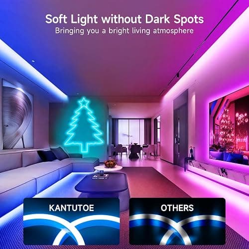 KANTUTOE LED Neon Rope Lights, 13.1ft RGB LED Light Strip, 24V Music Sync App/Remote Control DIY Rope Light, IP67 Waterproof Gaming Neon Strip Lights for Bedroom Indoor Oudoor Décor thumbnail 2