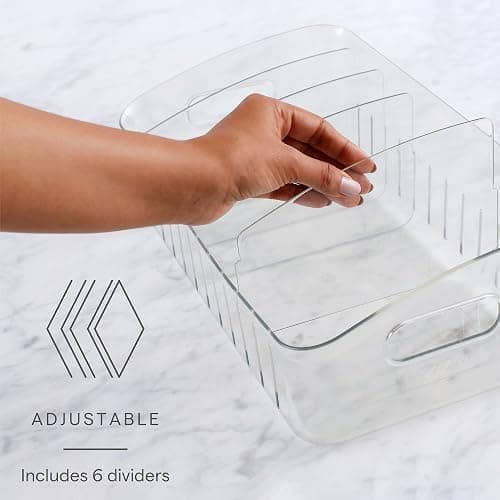 YouCopia FreezeUp Freezer Bin 15", BPA-Free Clear Fridge Organizer with Adjustable Dividers and Handles for Frozen Food and Leftovers thumbnail 4